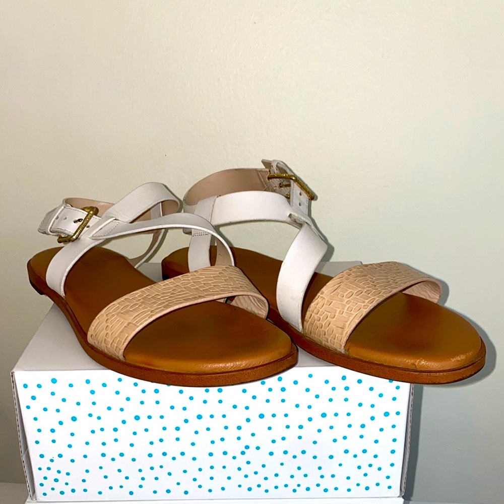Cole Haan Findra Strappy White and Tan Women's Sandals Size 8